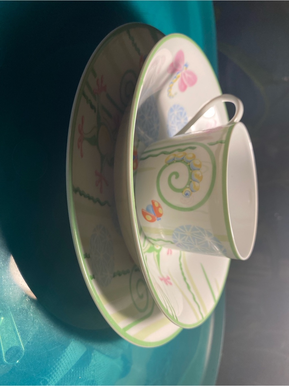 Tiffany & Co. Vintage Fiddleheads 3 Piece Porcelain Baby Set